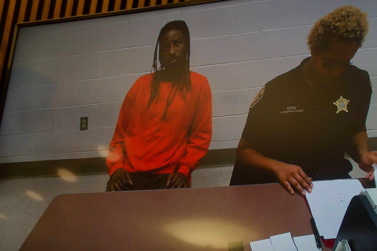Ronell Lillard-Giles appears in court via video feed from jail